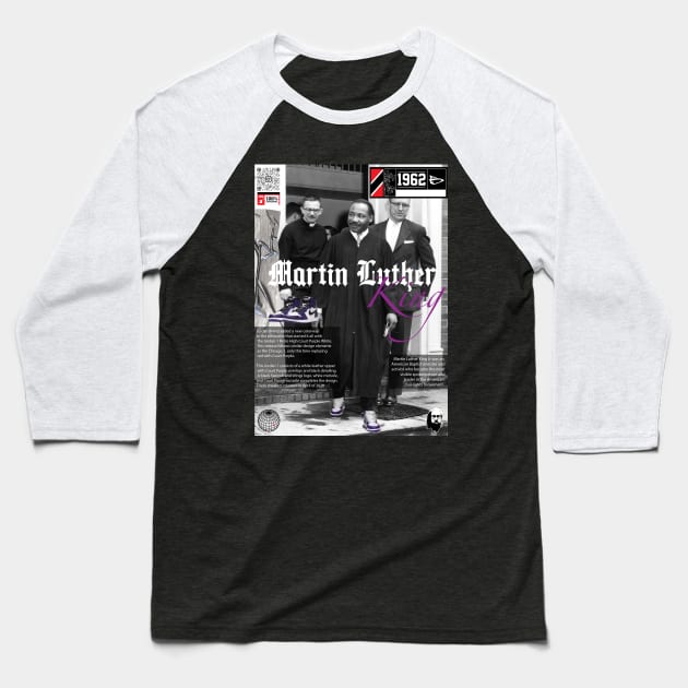 Martin Luther Sneaker Head Baseball T-Shirt by theofficialdb